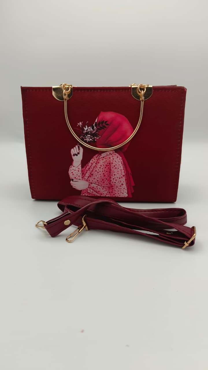 Artistic Hijabi Print Handbag