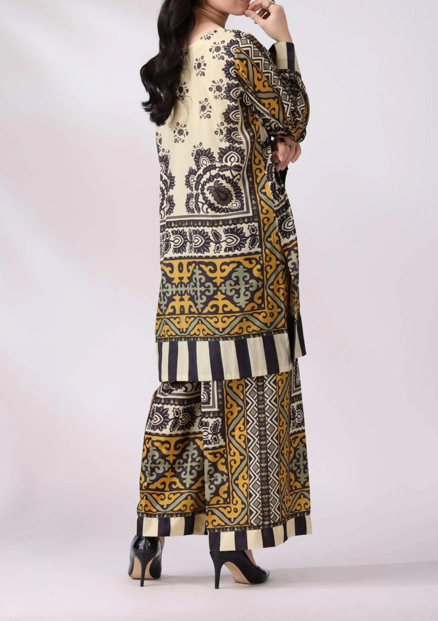 Stitched 2 piece printed shirt and printed trouser
