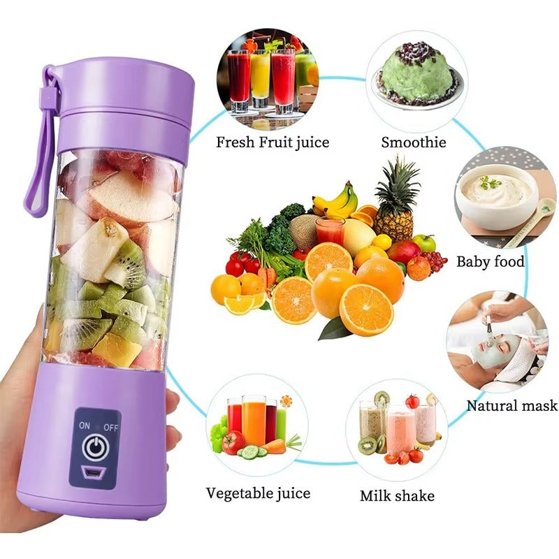 Portable Mini 6 blade Juicer blender | Outdoor Juicing Cup (380ml) - Rechargeable